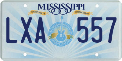 MS license plate LXA557