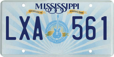 MS license plate LXA561
