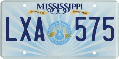 MS license plate LXA575