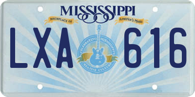 MS license plate LXA616