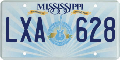 MS license plate LXA628