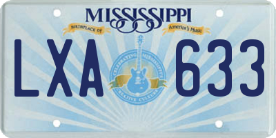MS license plate LXA633