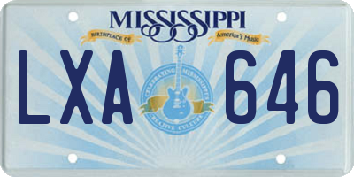 MS license plate LXA646