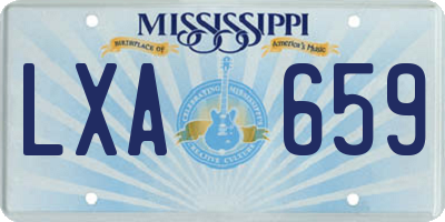 MS license plate LXA659