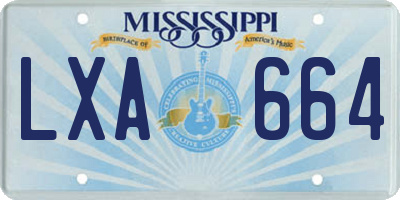 MS license plate LXA664