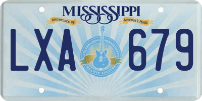 MS license plate LXA679