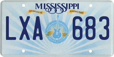 MS license plate LXA683