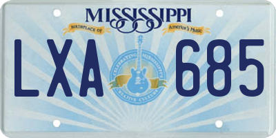MS license plate LXA685