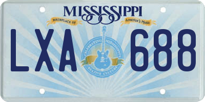 MS license plate LXA688