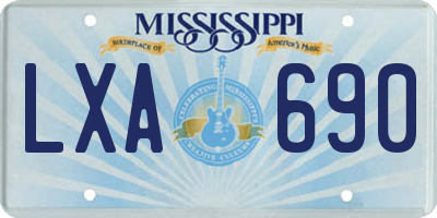 MS license plate LXA690