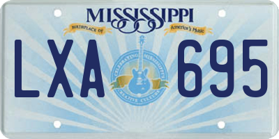 MS license plate LXA695