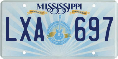 MS license plate LXA697