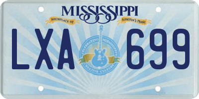 MS license plate LXA699