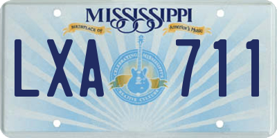 MS license plate LXA711