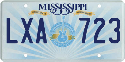 MS license plate LXA723