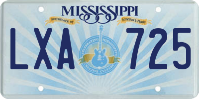 MS license plate LXA725