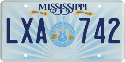 MS license plate LXA742
