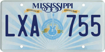 MS license plate LXA755