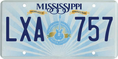 MS license plate LXA757