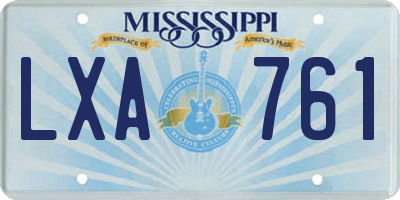 MS license plate LXA761