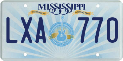 MS license plate LXA770