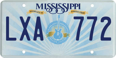 MS license plate LXA772