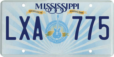MS license plate LXA775