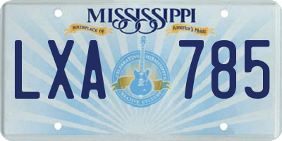 MS license plate LXA785