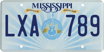 MS license plate LXA789