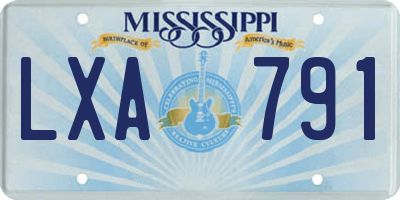MS license plate LXA791