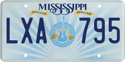 MS license plate LXA795