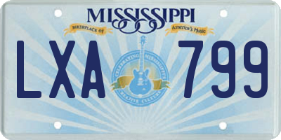 MS license plate LXA799