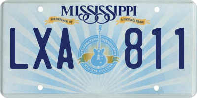 MS license plate LXA811
