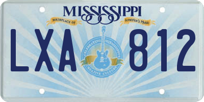 MS license plate LXA812