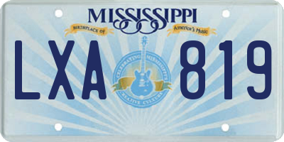 MS license plate LXA819