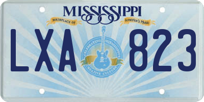 MS license plate LXA823
