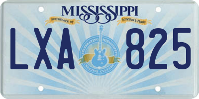 MS license plate LXA825
