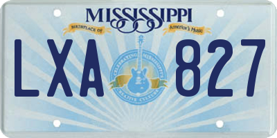 MS license plate LXA827