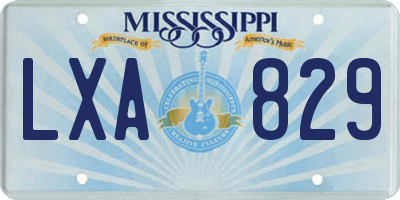 MS license plate LXA829