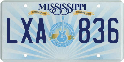 MS license plate LXA836