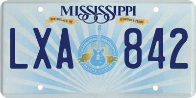 MS license plate LXA842