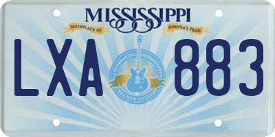 MS license plate LXA883