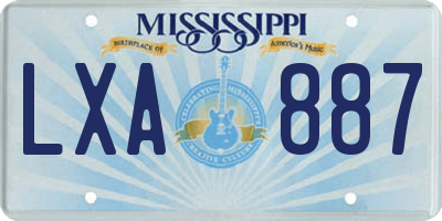 MS license plate LXA887