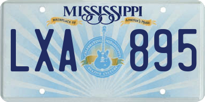 MS license plate LXA895