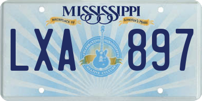 MS license plate LXA897