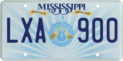 MS license plate LXA900