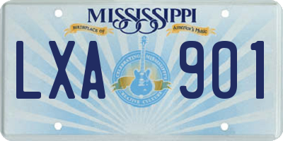 MS license plate LXA901