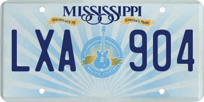 MS license plate LXA904