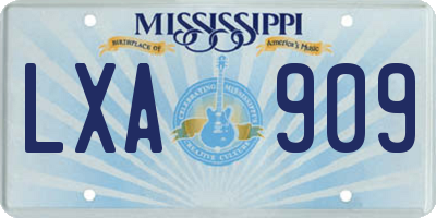 MS license plate LXA909