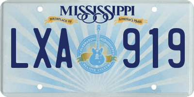 MS license plate LXA919